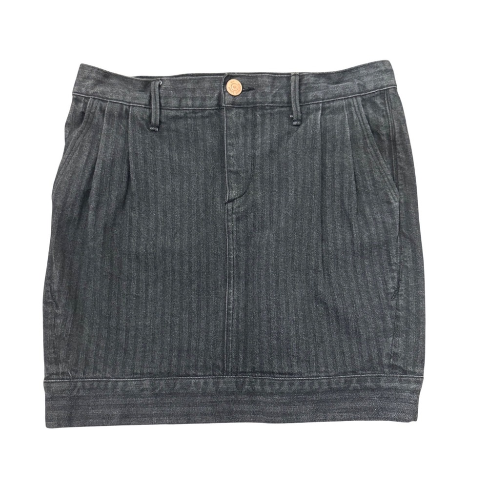 Earnest seen pleated denim black Mini Skirt Size 26